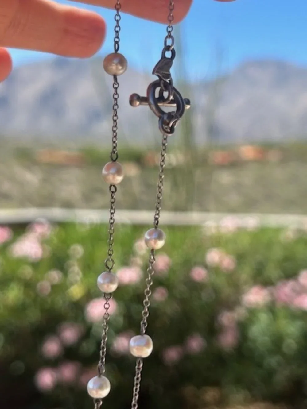 CAROLEE Sterling Silver Freshwater Pearl & Toggle Clasp NECKLACE_5